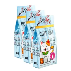3 * CuteCat - חול מתגבש 10ל׳ בניחוח אבקת תינוקות (30ל׳)