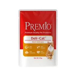 Premio - פאוץ׳ לחתול בוגר בטעם בקר 85 גרם