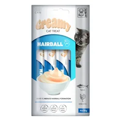 Creamy - שלוק קרמי לחתול לטיפול כדורי שיער טונה ועוף 60 גרם