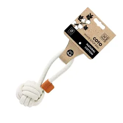 צעצוע לכלב קוטו לולאה וכדור לבנים 6.5 ס״מ