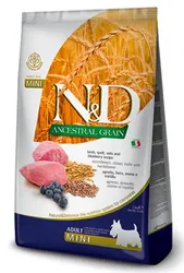 N&D Adult Small Breed Lamb & Ancient Grains – מזון לכלבים בוגרים מגזע קטן בטעם כבש ודגנים קדמוניים – 2.5 ק"ג