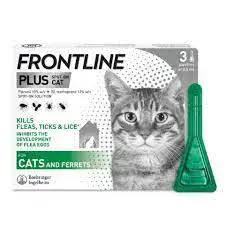 FrontLine - 3 אמפולות לחתולים נגד קרציות ופרעושים.