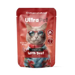 פאוץ אולטרה פט בקר לחתול 85 גרם