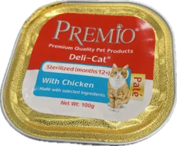 Premio - שימורי פטה  מסורס לחתול בוגר בטעם עוף  גרם 100