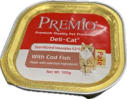Premio - שימורי פטה לחתול בוגר בטעם דגים  גרם 100