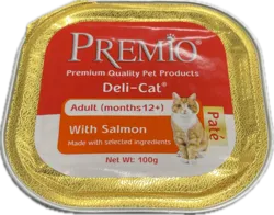 Premio - שימורי פטה לחתול בוגר בטעם סלמון  גרם 100