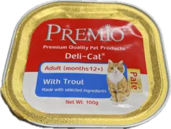 Premio - שימורי פטה לחתולים בוגרים בטעם דג פורל  גרם 100