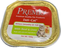 Premio - שימורי פטה לחתלתולים בטעם בקר וכבד  גרם 100