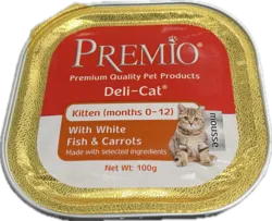 Premio - שימורי פטה לחתלתולים בטעם דגים וגזר  גרם 100