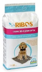 Ribos - פדי אילוף צרכים עם קרבון פעיל 32 יח׳.